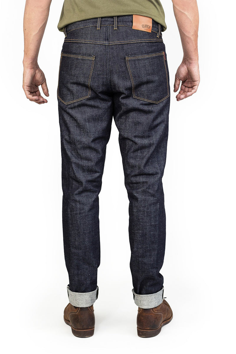 Clutch Moto Selvedge Men's Indigo Denim Motorcycle Jeans - Moto Est.