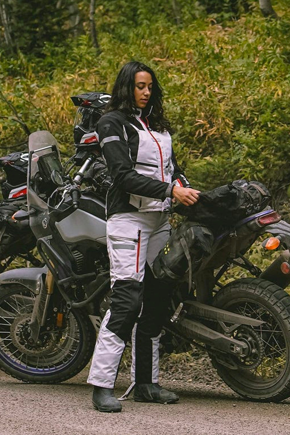 REV'IT! Sand 4 Women's Silver & Black Textile Motorcycle Pants